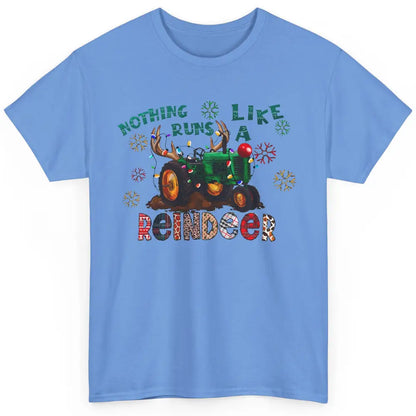 Christmas Tractor Nothing Runs Like A Reindeer Santa Claus Classic Unisex T-Shirt