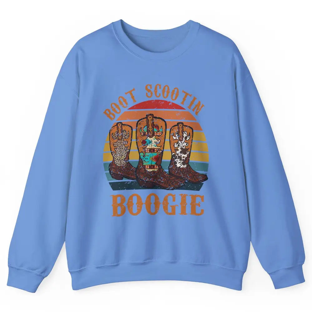 Vintage Cowboy Boots Scooting Boogie Western Country Cowgirl Unisex Crewneck Sweatshirt