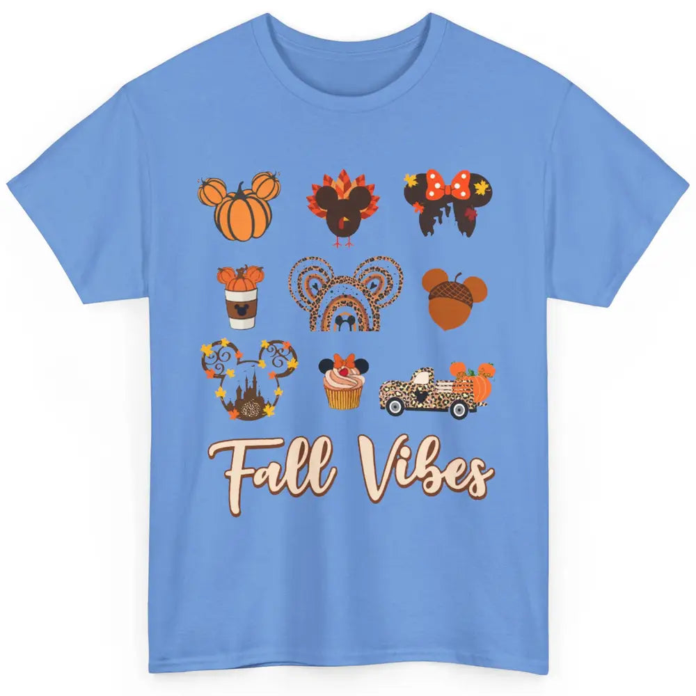 Retro Fall Vibes Pumpkin Turkey Halloween Fall Thanksgiving Classic Unisex T-Shirt