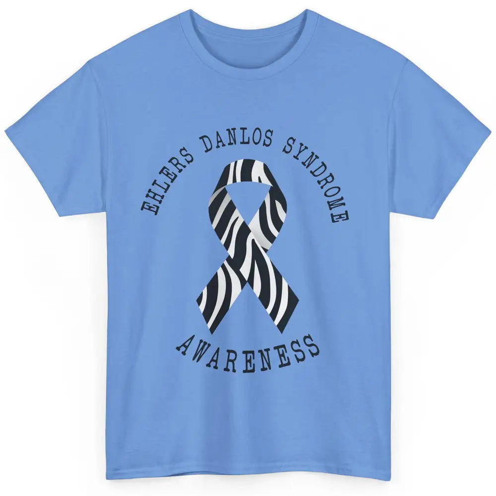 Ehlers Danlos Syndrome Awareness EDS Zibra Ribbon Rainbow Classic Unisex T-Shirt