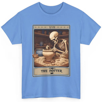 Retro Skeleton The Potter Tarot Card Halloween Pottery Lover Classic Unisex T-Shirt