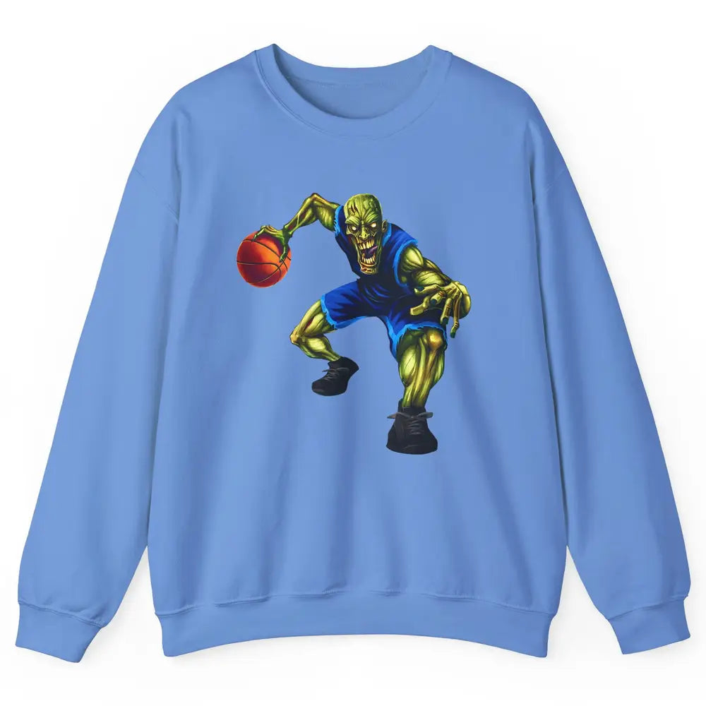 Zombie Basketball Halloween Basketball Players Scary Costume Unisex Crewneck Sweatshirt