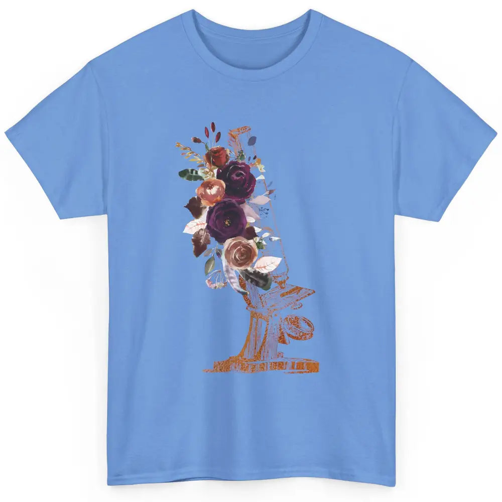 Floral Microscope Medical Laboratory Tools Microbiologist Classic Unisex T-Shirt