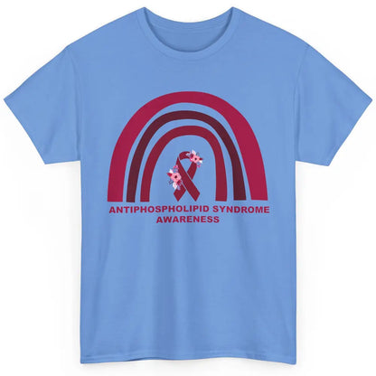 Antiphospholipid Syndrome Awareness APS Burgundy Rainbow Classic Unisex T-Shirt