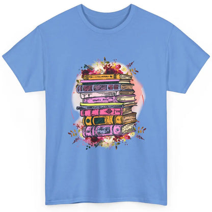 Book Wildflower Floral Aesthetic Librarian Bookworm Bookish Classic Unisex T-Shirt