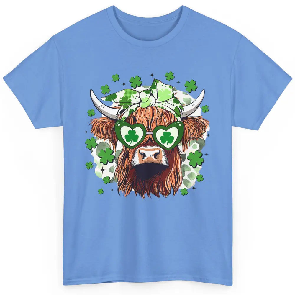 St Patrick Highland Cow Shamrock Bandana Western St Paddy Classic Unisex T-Shirt