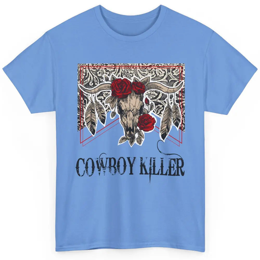 Texas Floral Skull Cowboy Killer Western Country Vintage Classic Unisex T-Shirt