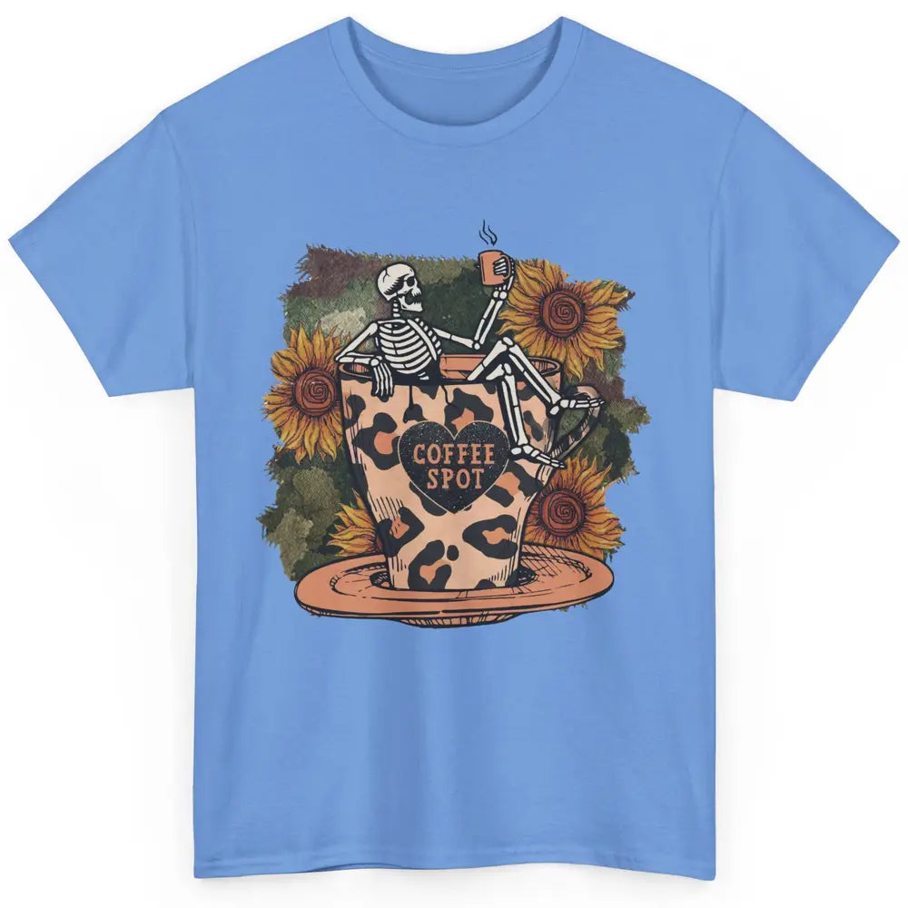 Sunflower Skeleton Dead Inside But Caffeinated Coffee Lovers Classic Unisex T-Shirt