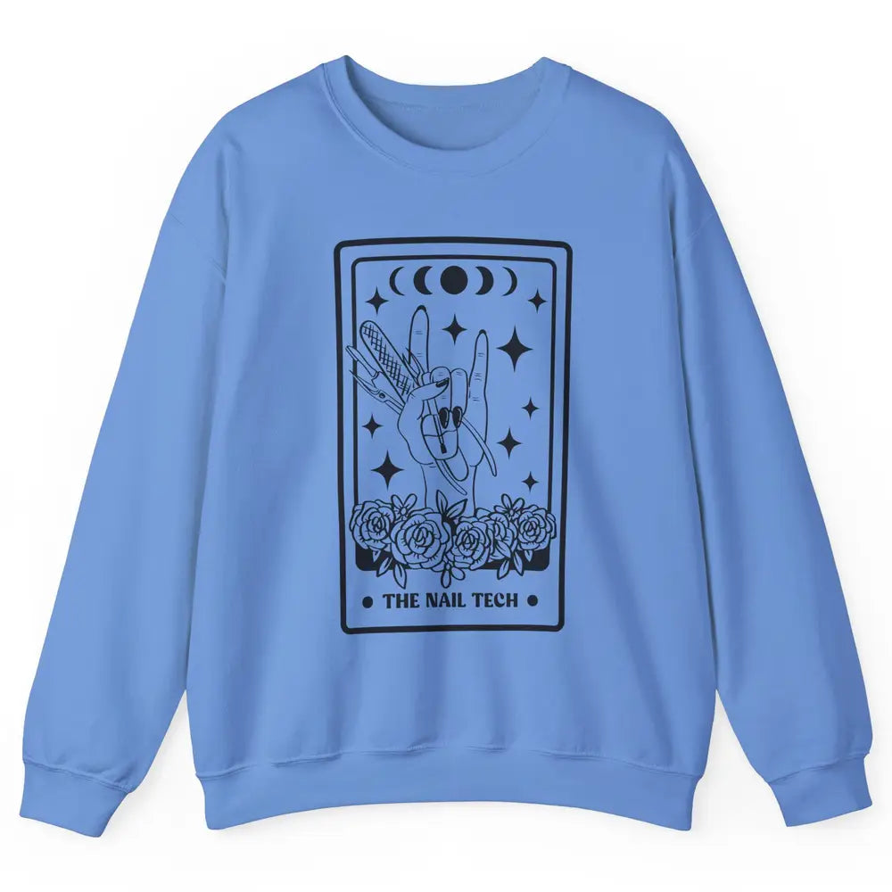 The Nail Tech Tarot Card Beautician Nail Boss Cosmetology Unisex Crewneck Sweatshirt