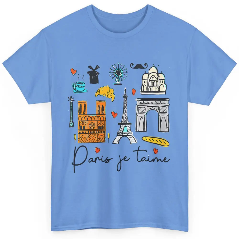 Doodle Eiffel Tower Minimalist Paris France Traveling Love Classic Unisex T-Shirt