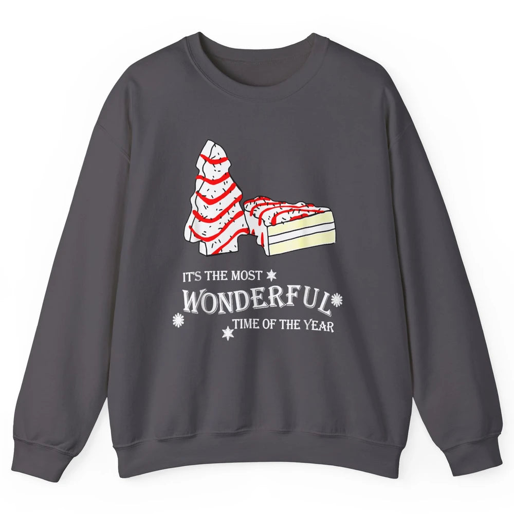 Merry Christmas Its The Most Wonderful Time Xmas Tree Cakes Unisex Crewneck Sweatshirt