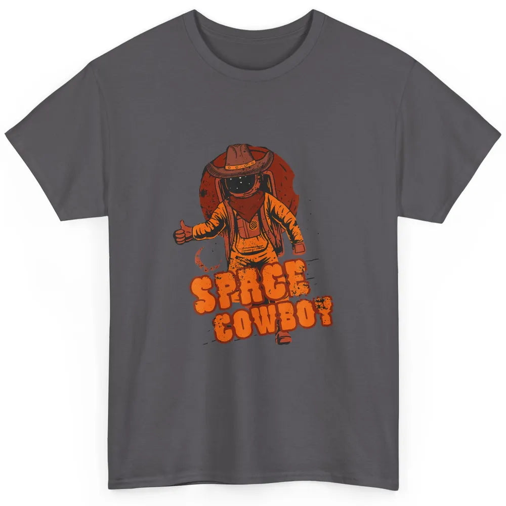 Retro Space Cowboy Cowgirl Rodeo Horse Astronaut Western Classic Unisex T-Shirt