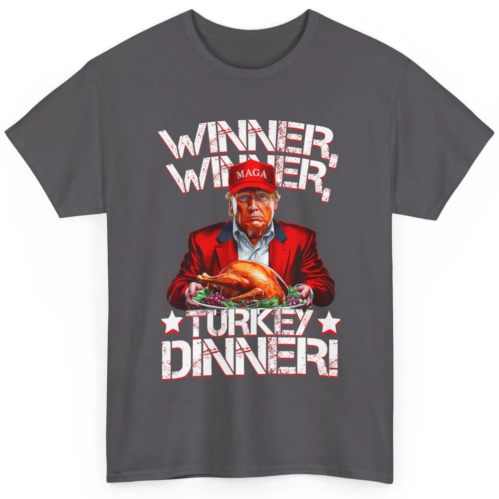 Funny Trump Winner Turkey Dinner Thanksgiving Donald Trump President Republican Political Humor Classic Unisex T-Shirt