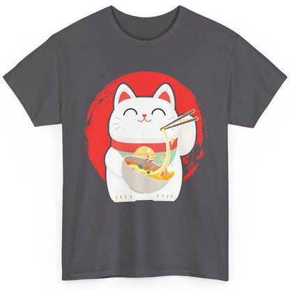 Funny Cat Ramen Noodles Bowl Japanese Kawaii Ramen Cat Classic Unisex T-Shirt