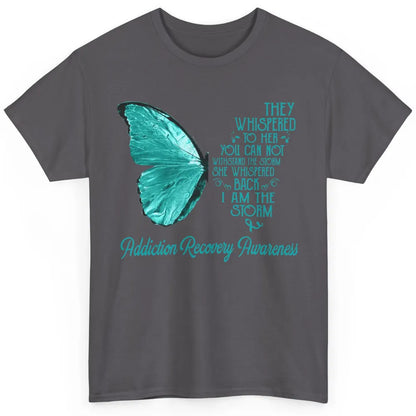 Addiction Recovery Awareness Ribbon Butterfly I'm The Storm Classic Unisex T-Shirt