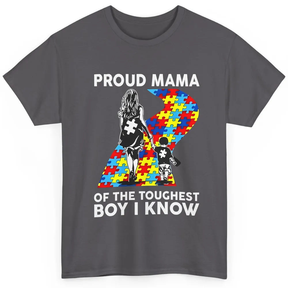 Autism Mom Proud Mama Of The Toughest Boy I Know Autism Classic Unisex T-Shirt