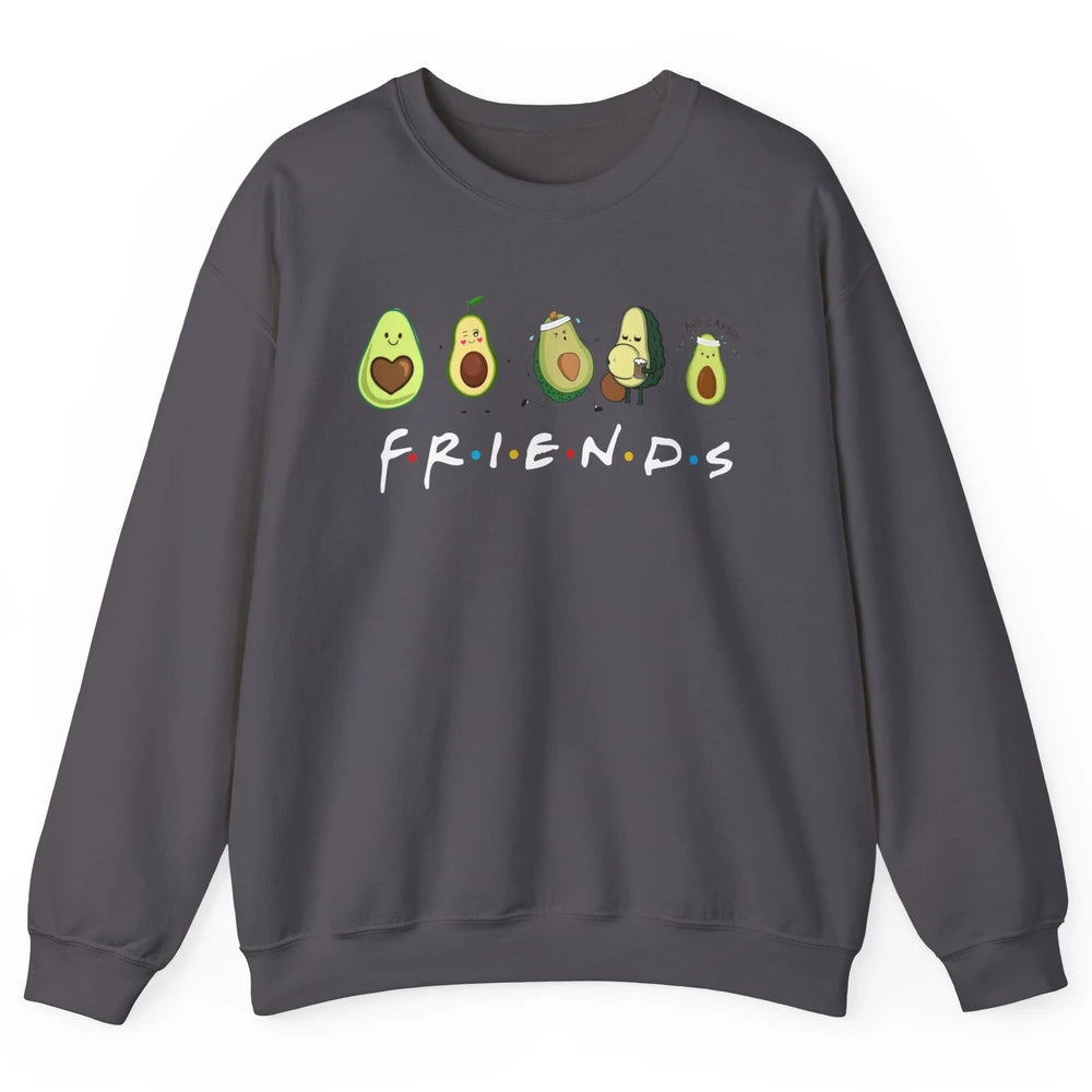 Avocado Friends Funny Avocado Running Drinking Avocado Lover Unisex Crewneck Sweatshirt