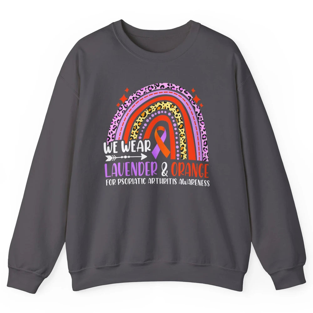 Wear Lavender Orange Rainbow Psoriatic Arthritis Month PsA Unisex Crewneck Sweatshirt