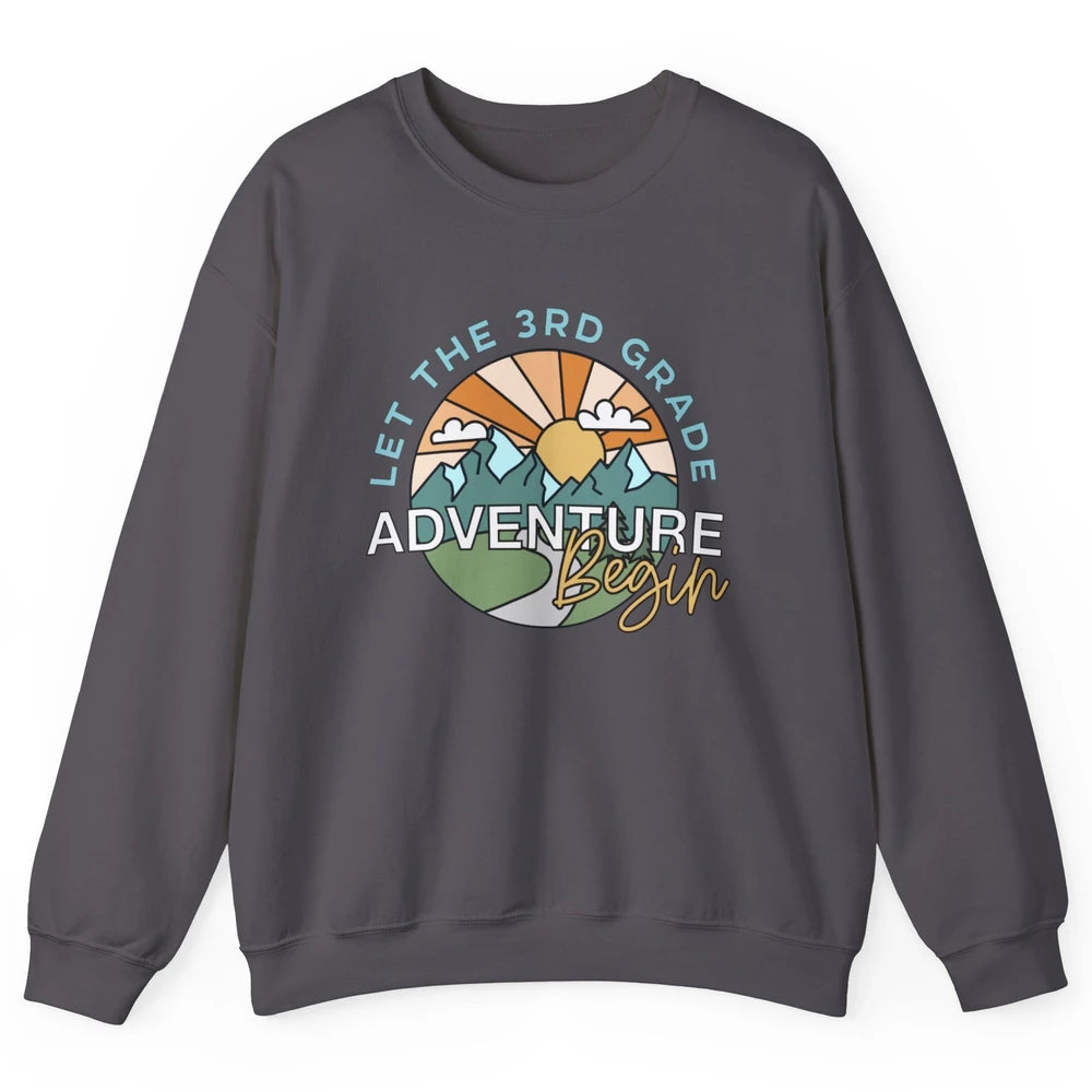 Vintage Back To School Let The 3rd Grade Adventure Begin Unisex Crewneck Sweatshirt