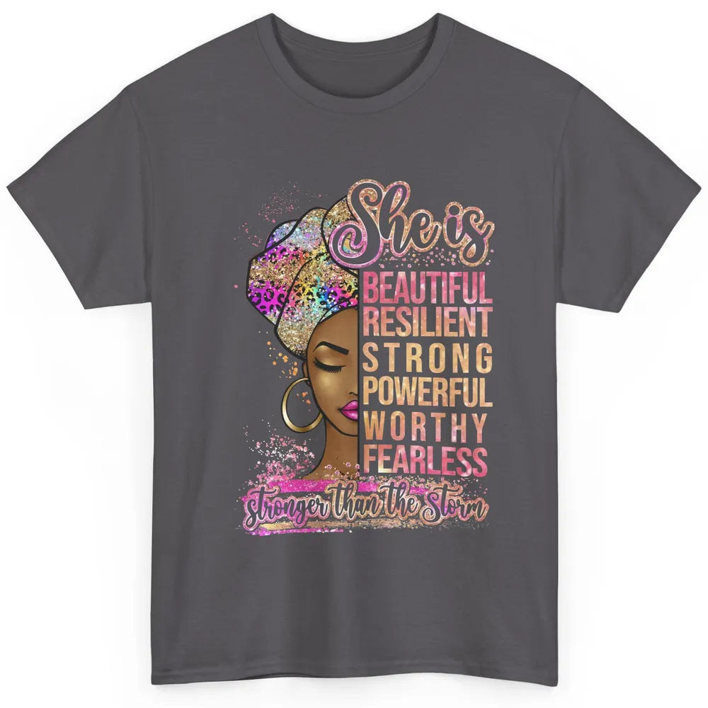 Afro Woman Strong Than Storm Melanin African American Woman Classic Unisex T-Shirt