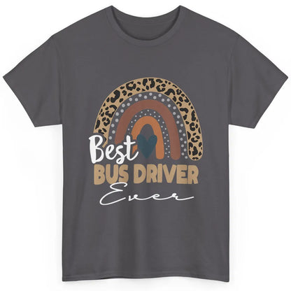 Funny Best School Bus Driver Ever Life Leopard Rainbow Boho Classic Unisex T-Shirt