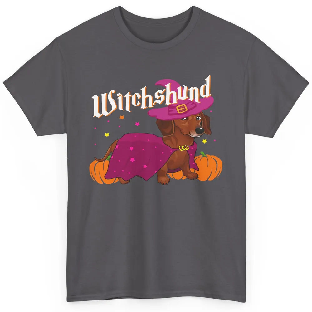 Dachshund Dog Witch Boo Moon Pumpkin Halloween Spooky Season Classic Unisex T-Shirt