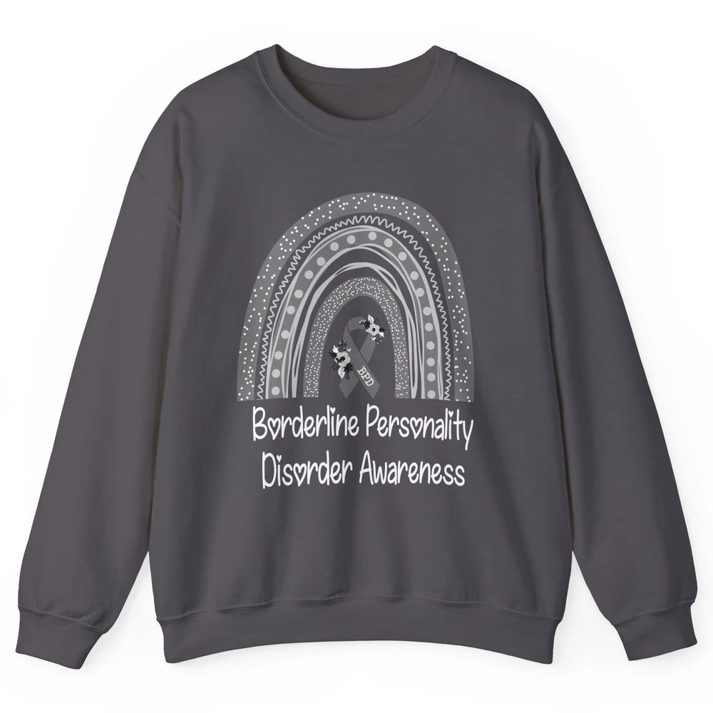 Borderline Personality Disorder Awareness BPD Gray Rainbow Unisex Crewneck Sweatshirt