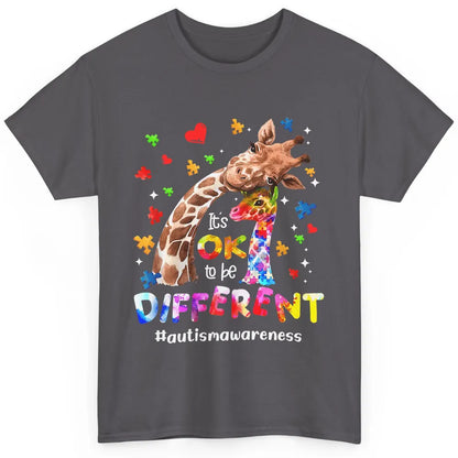 Autism Giraffe Mom It's Okay To Be Different Neurodiversity Classic Unisex T-Shirt