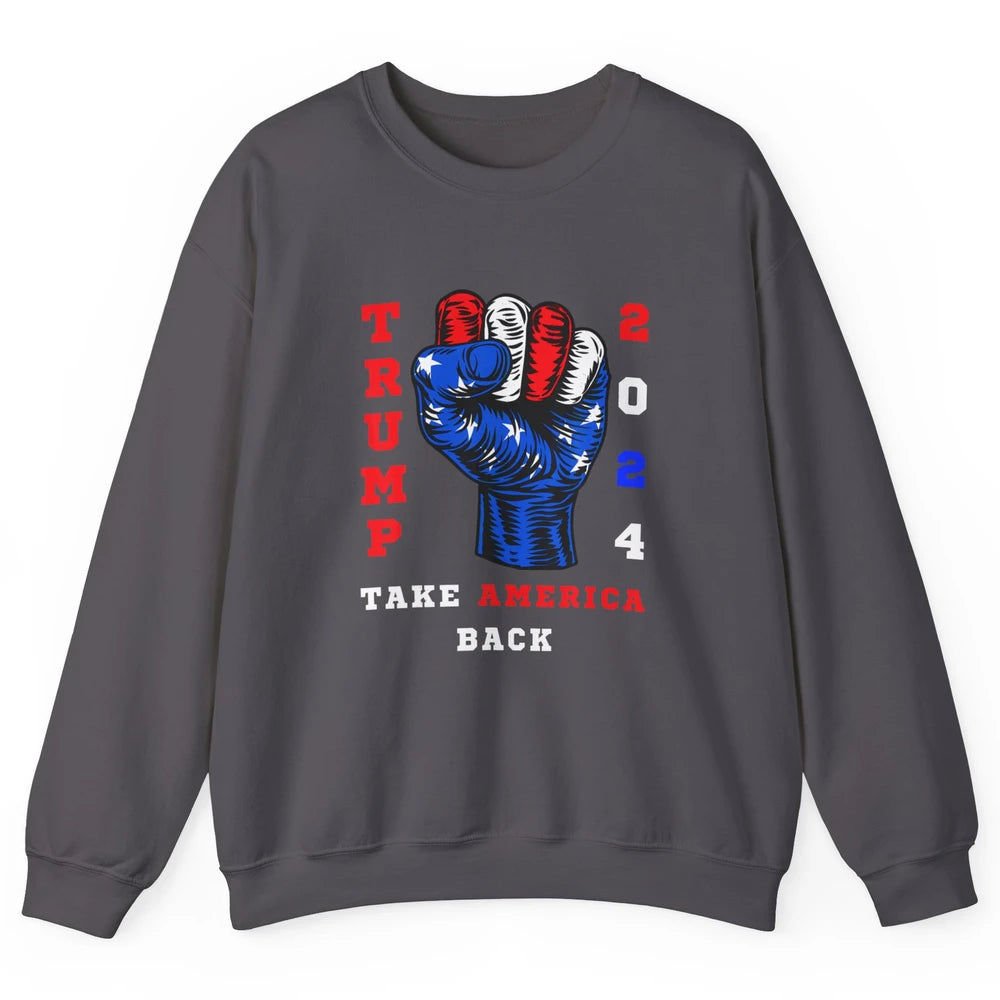 Take America Back 2024 Funny Vote Trump Republicans Vote Unisex Crewneck Sweatshirt