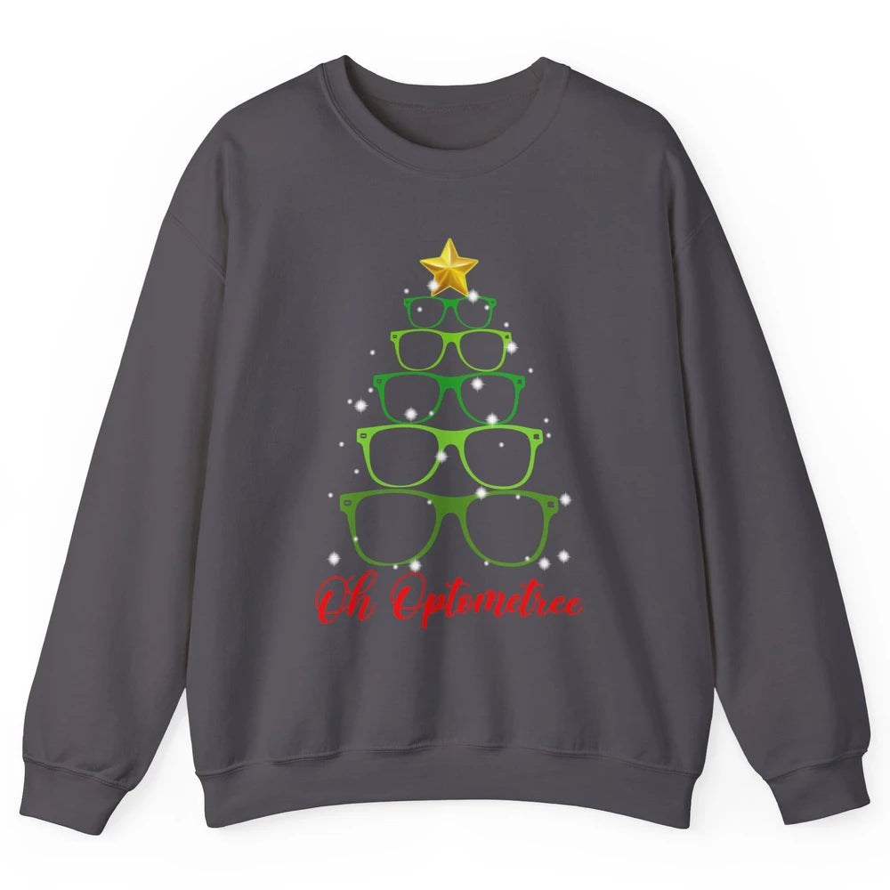 Glasses Christmas Tree Oh Optometree Optometry Optician Gift Unisex Crewneck Sweatshirt