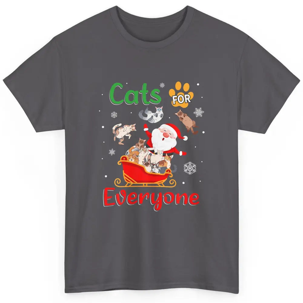 Merry Christmas Cats For Everybody Reindeer Xmas Santa Claus Classic Unisex T-Shirt