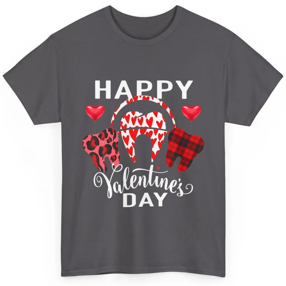 Dental Squad Cute Teeth Dental Assistant Happy Valentine Day Classic Unisex T-Shirt