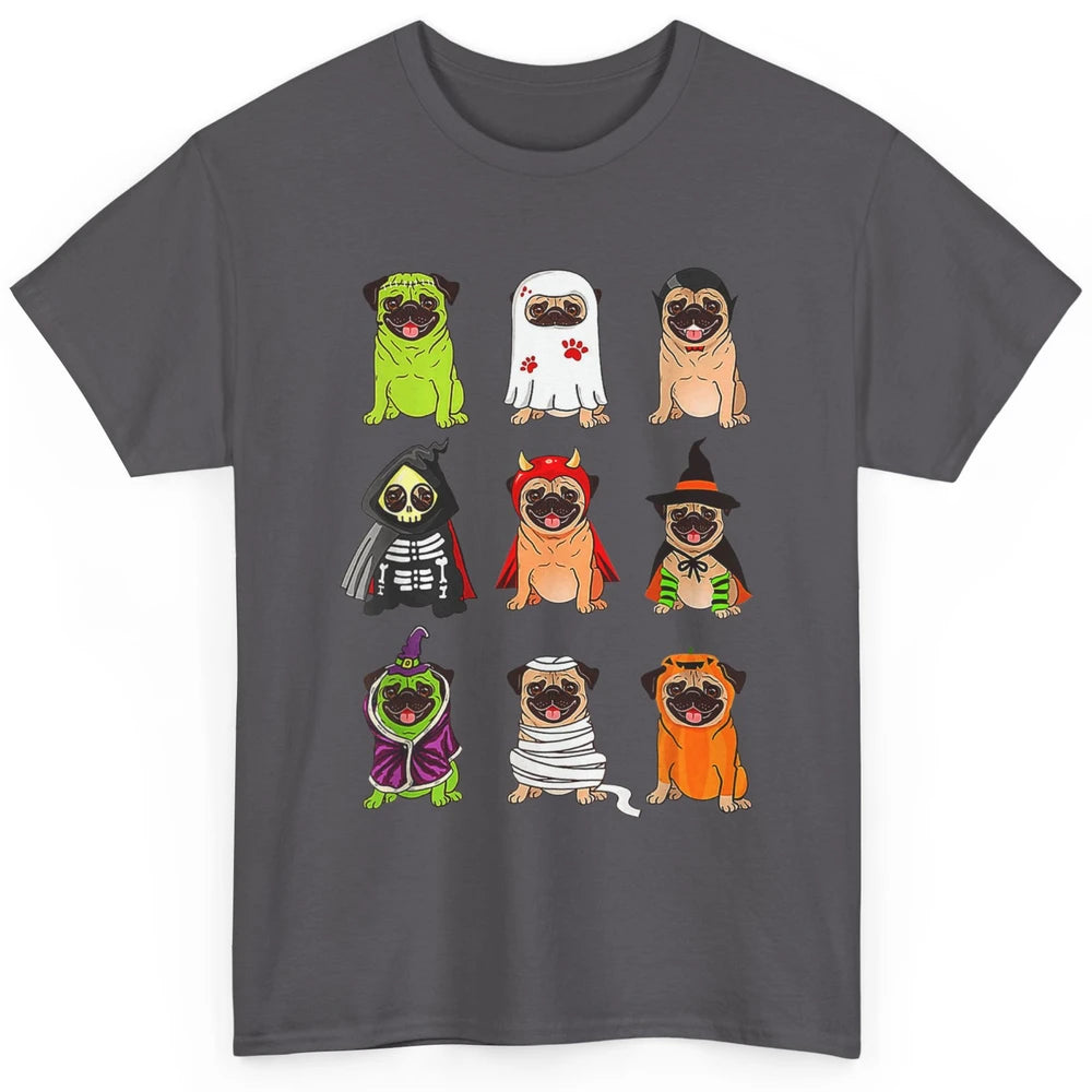 Cute Pug Dog Witch Ghost Boo Pumpkin Halloween Spooky Season Classic Unisex T-Shirt