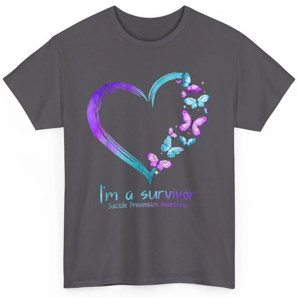 Butterfly Heart Im Survivor Suicide Prevention Awareness Classic Unisex T-Shirt