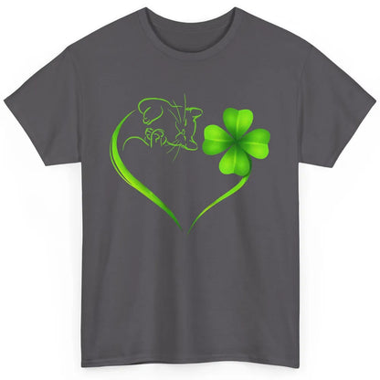 St Patricks Day Cat Shamrock Heart Go Lucky St Paddy Day Classic Unisex T-Shirt