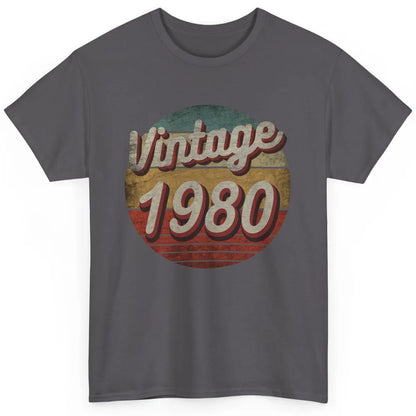 Retro Vintage 1980 Men Women Birthday Gift Born In 1980s Classic Unisex T-Shirt