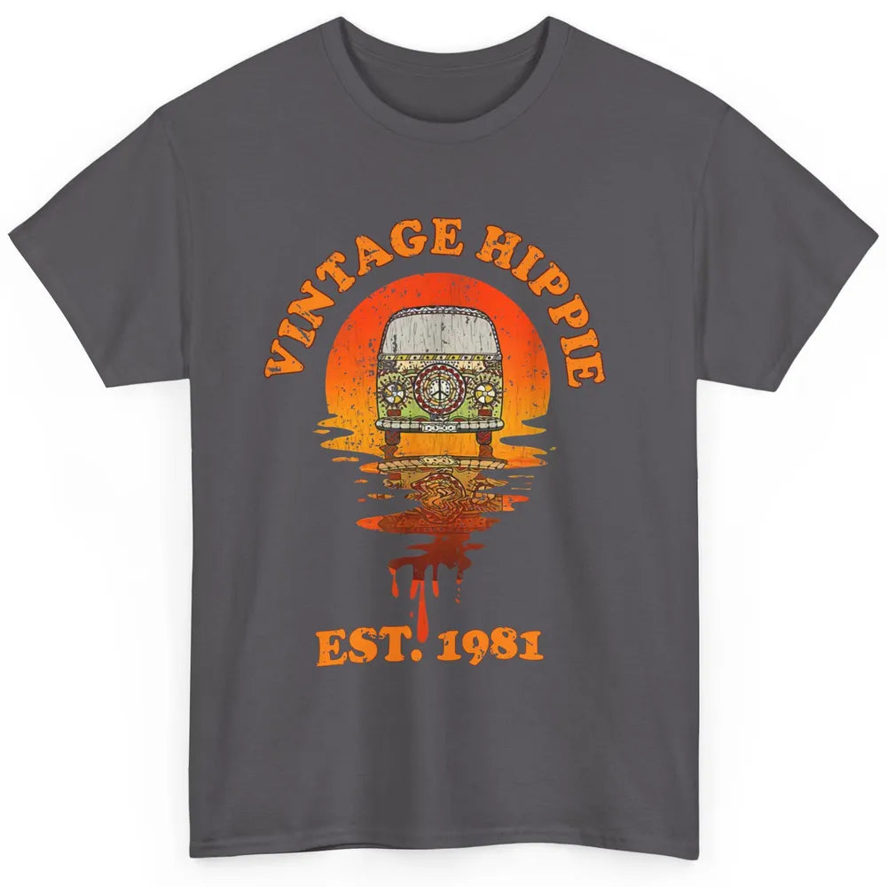 Vintage Hippie 1981 40th Birthday Hippie Van Peace Lovers Classic Unisex T-Shirt