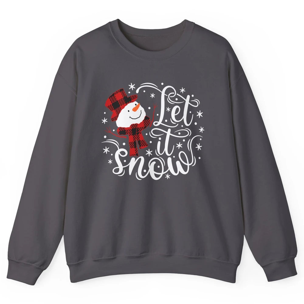 Funny Snowman Let It Snow Snowflakes Holiday Merry Christmas Unisex Crewneck Sweatshirt