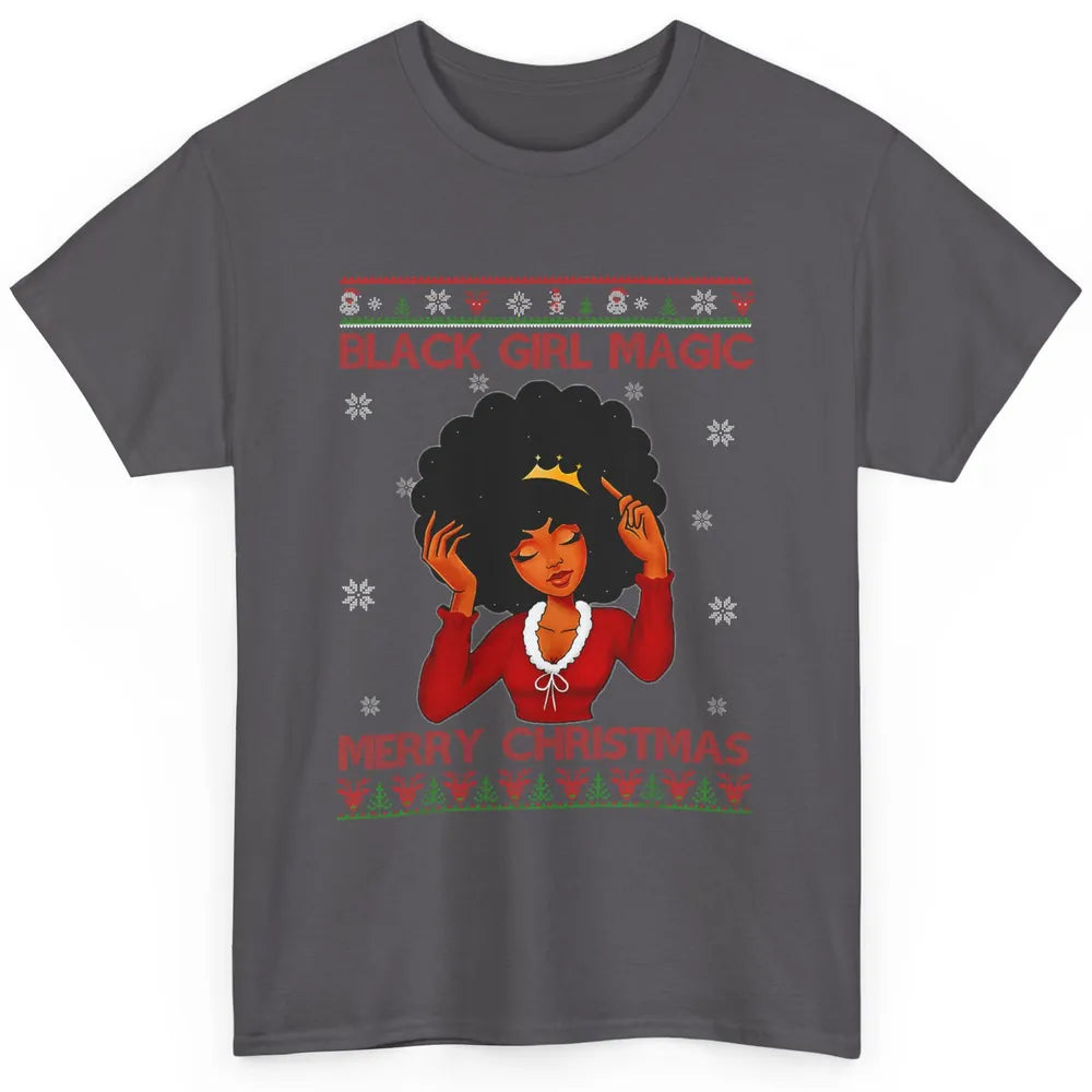 Ugly African Girl American Melanin Christmas Santa Hat Afro Classic Unisex T-Shirt