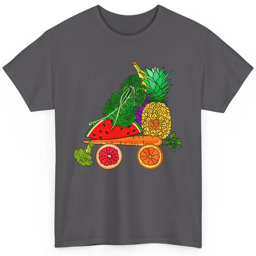 Fruity Watercolor Veggie Vegan Tropical Summer Fruit Pun Classic Unisex T-Shirt