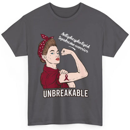 Antiphospholipid Syndrome Ribbon Strong Woman Unbreakable Classic Unisex T-Shirt