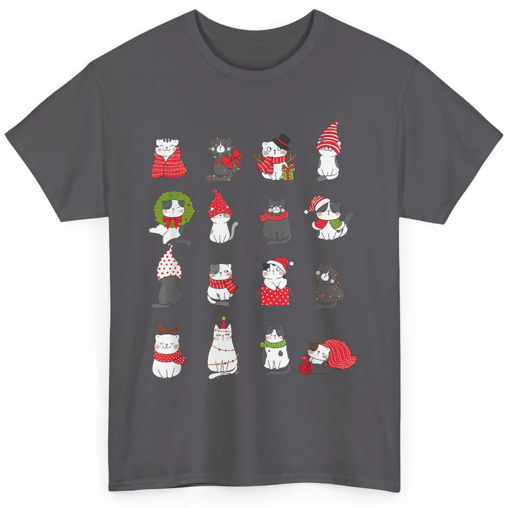 Merry Christmas Meowy Cat Cute Santa Hat Kitten Xmas Kawaii Classic Unisex T-Shirt