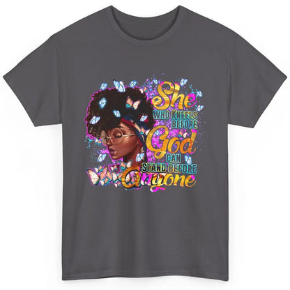 Black Girl She Who Kneels Before God Christian Afro Women Classic Unisex T-Shirt