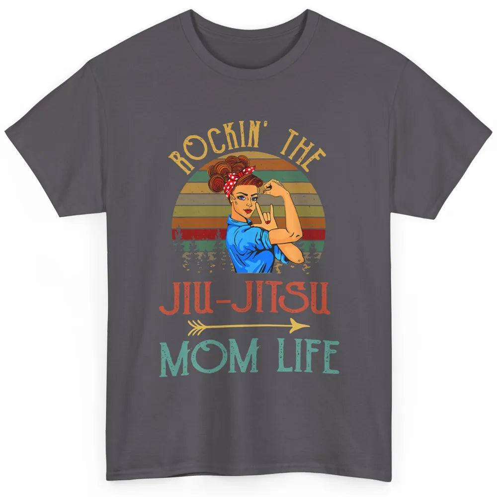 Vintage Messy Bun Jiu Jitsu Mom Life Taekwondo Martial Art Classic Unisex T-Shirt