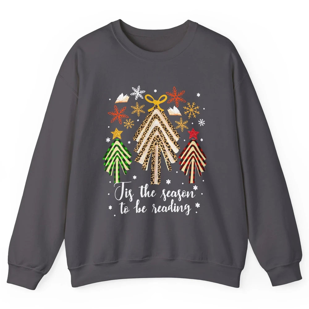 Books Christmas Tree Tis The Season To Be Reading Christmas Unisex Crewneck Sweatshirt