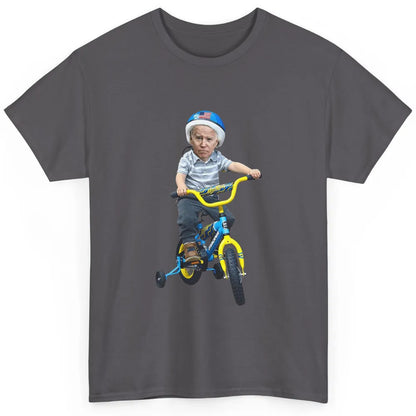 Baby Joe Biden Riding Tricycle Funny Bike Fall Meme Pun Vote Classic Unisex T-Shirt