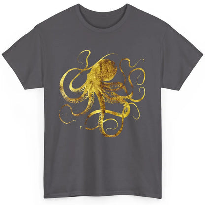 Squid Optical Illusion Octopus Japanese Calligraphy Gyotaku Classic Unisex T-Shirt