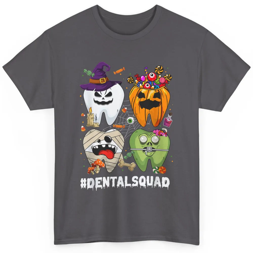 Dental Squad Halloween Spooky Ghost Dentist Teeth Pumpkin Classic Unisex T-Shirt