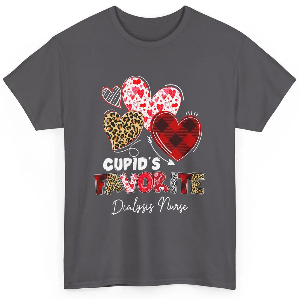 Cupid Favorite Dialysis Nurse Buffalo Plaid Valentines Day Classic Unisex T-Shirt