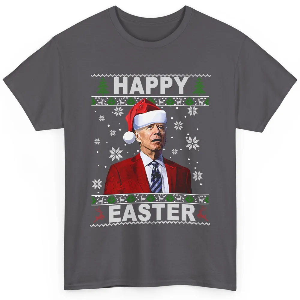 Funny Biden Santa Hat Happy Easter Anti Biden Christmas Classic Unisex T-Shirt